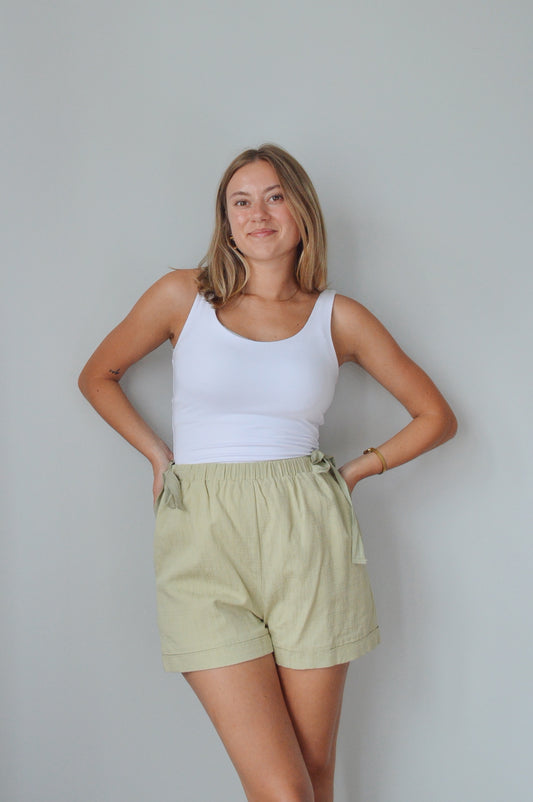 MATCHA BOW TIE SHORTS
