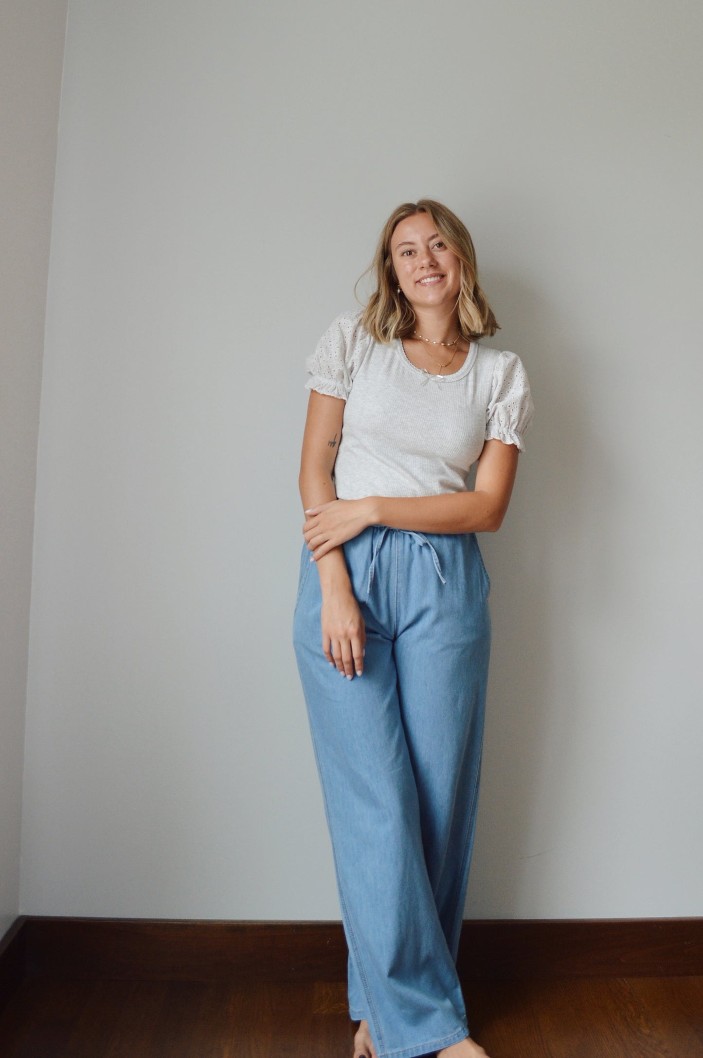 EASY GOING DENIM LOOK PANTS