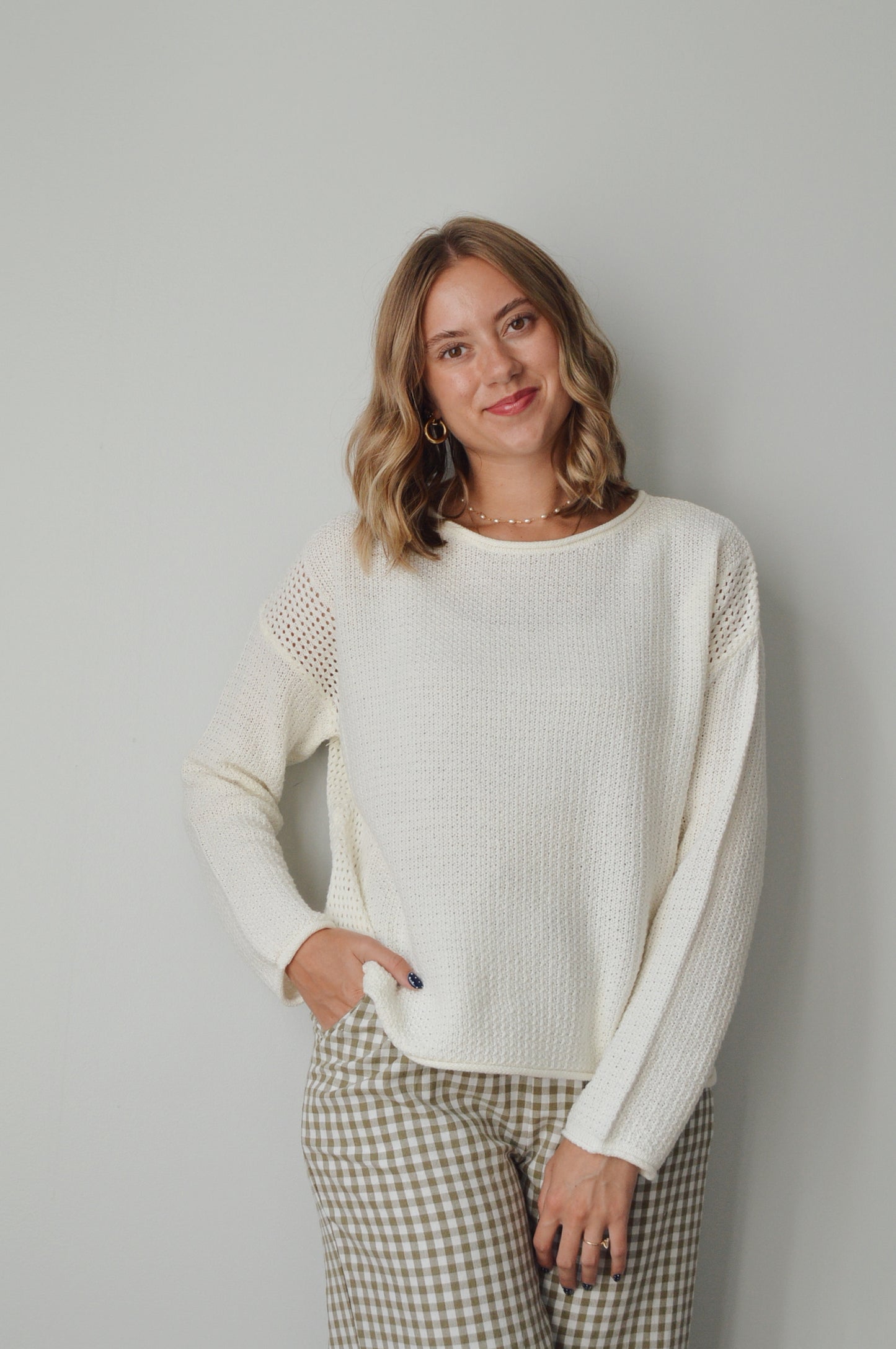 PLASTER WAFFLE KNIT SWEATER