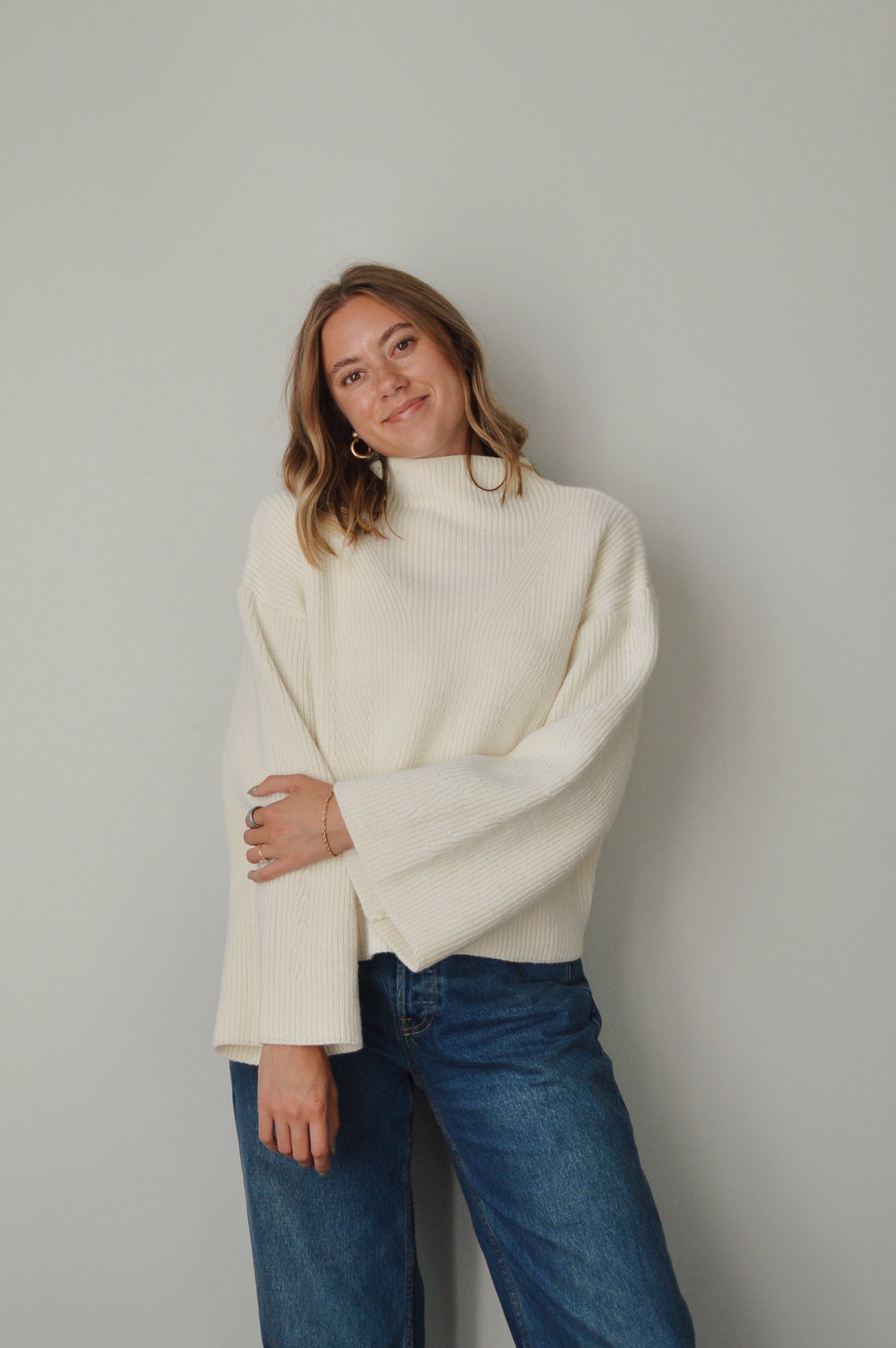 SALT BELL SLEEVE SWEATER
