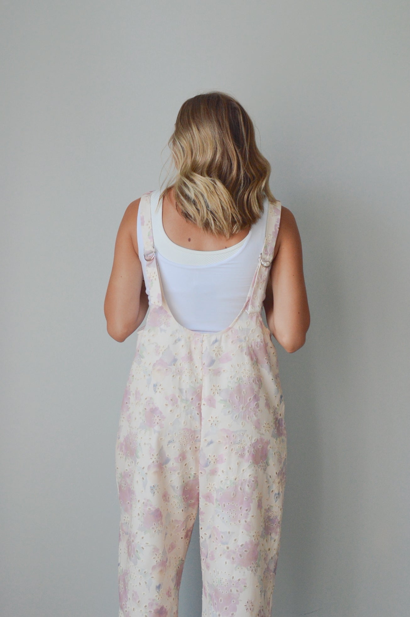 FLORAL EYELET JUMPSUIT
