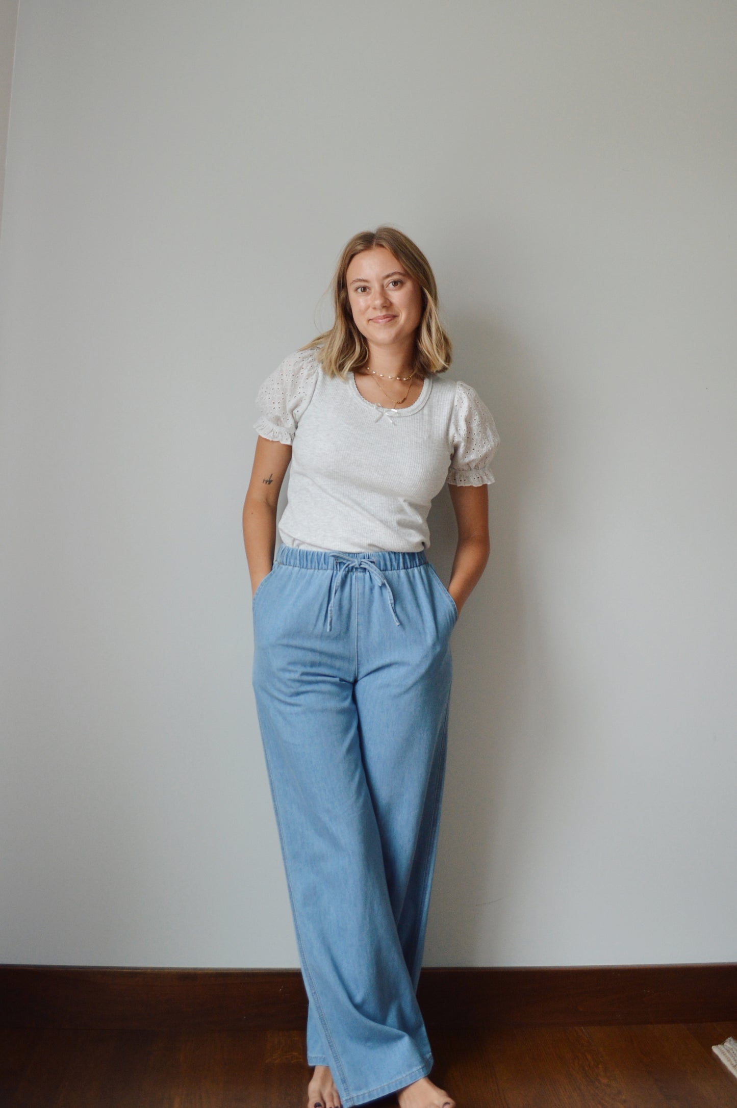 EASY GOING DENIM LOOK PANTS