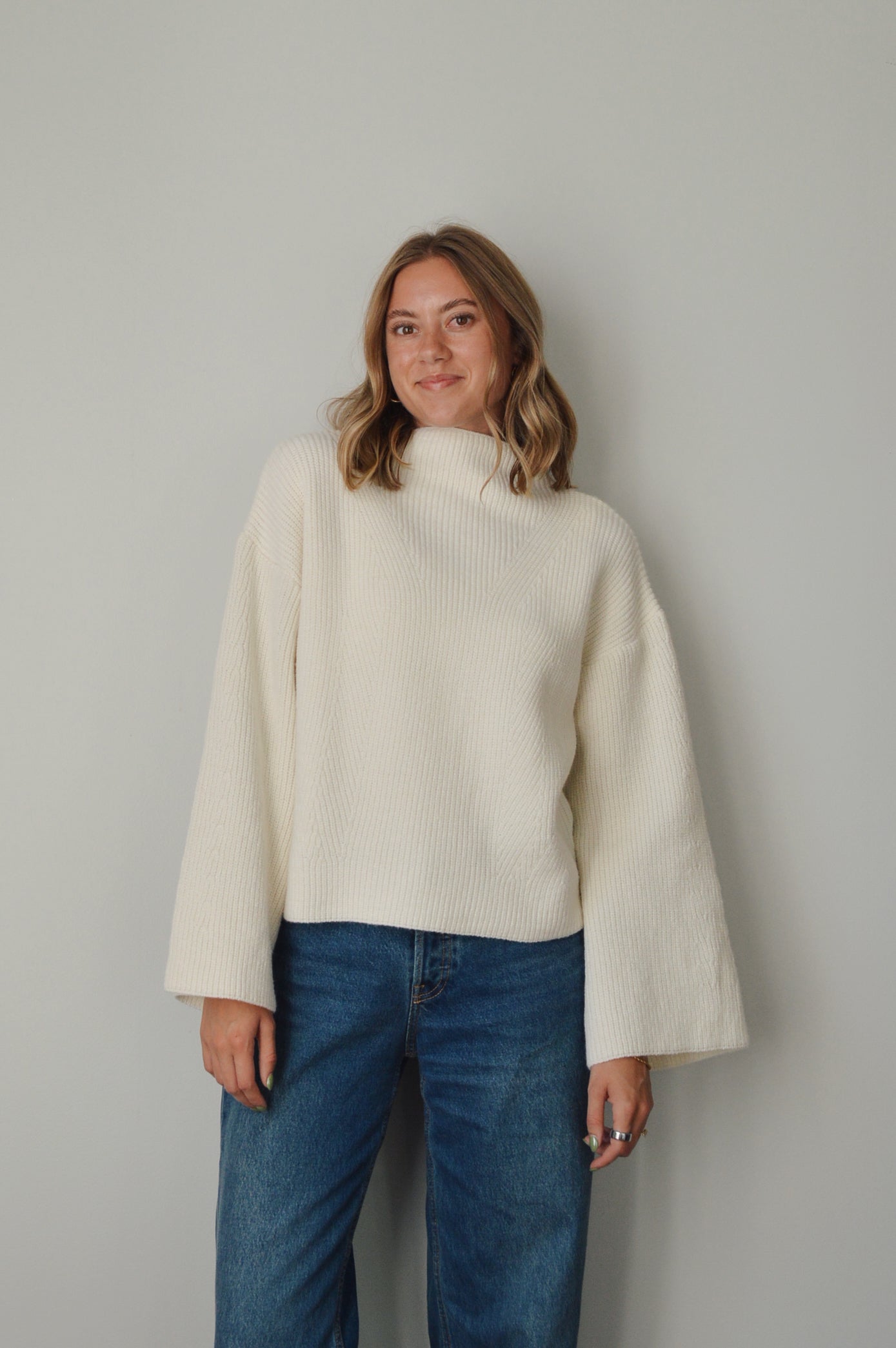 SALT BELL SLEEVE SWEATER