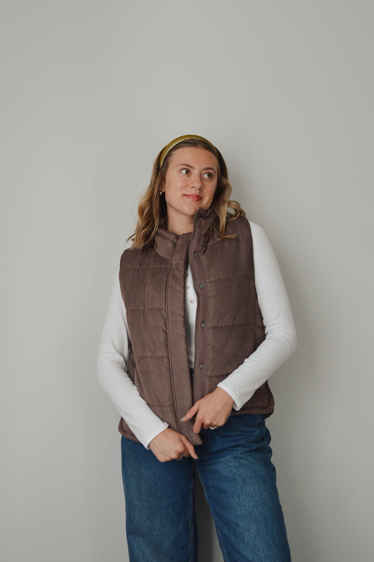 MOCHA SUEDE VEST