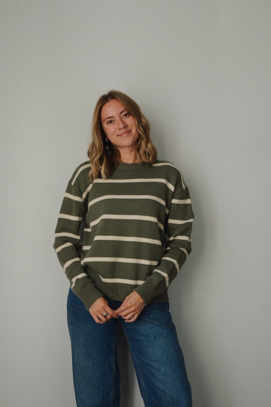 OLIVE BRANCH STRIPED SWEATER