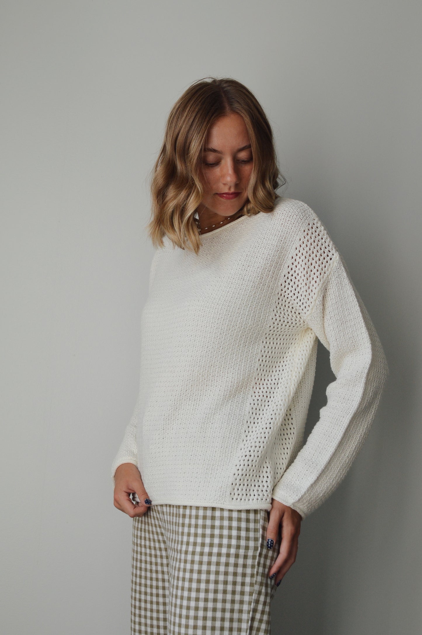 PLASTER WAFFLE KNIT SWEATER