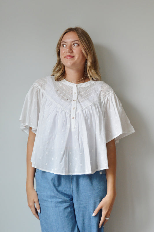 SEASHELL WHITE BLOUSE