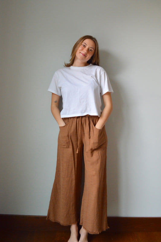 CINNAMON SUGAR WIDE LEG PANTS