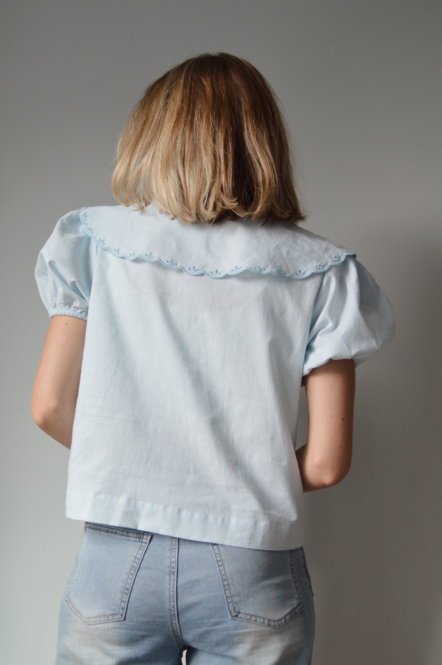 SWEETWATER BLUE COLLARED BLOUSE