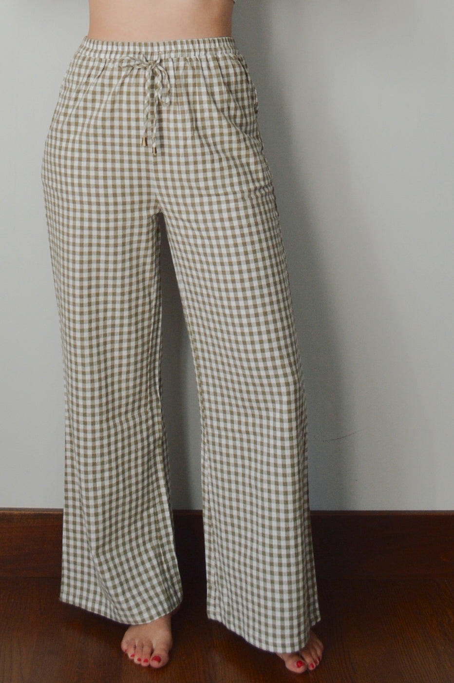 SUSANNAH GREEN GINGHAM PANTS