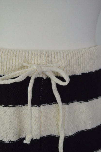 BLACK & CREAM SWEATER SHORTS