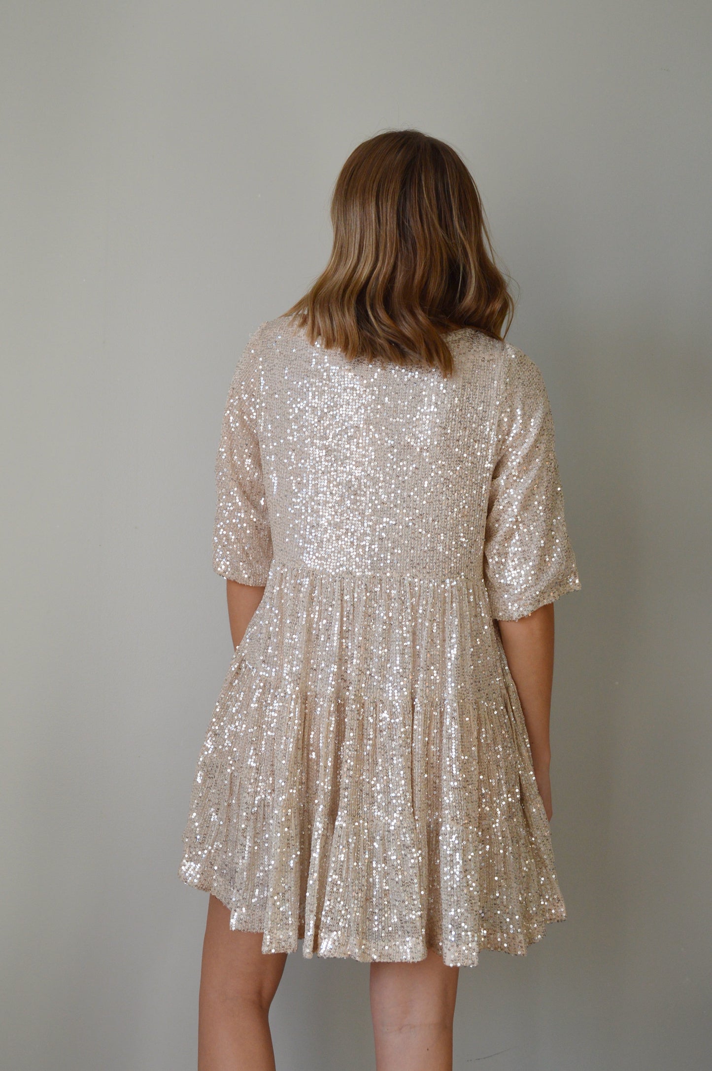 NEW BEGINNINGS SEQUIN MINI DRESS