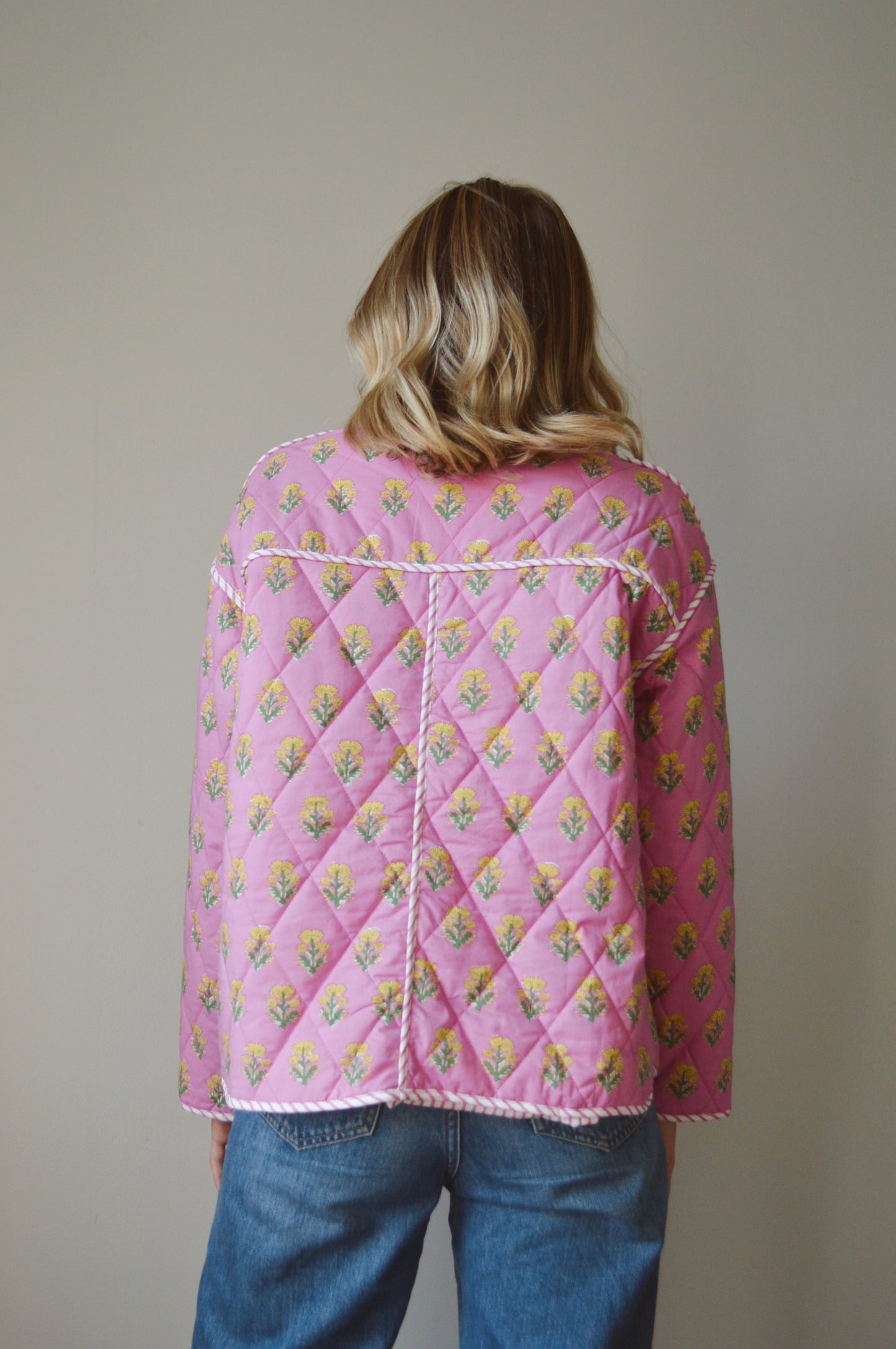 PINK FLORAL PRINTED JACKET