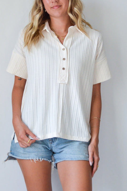 DUNES WHITE COLLAR TOP