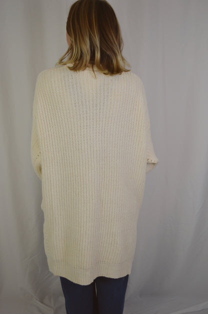 CREAM CHUNKY KNIT CARDIGAN