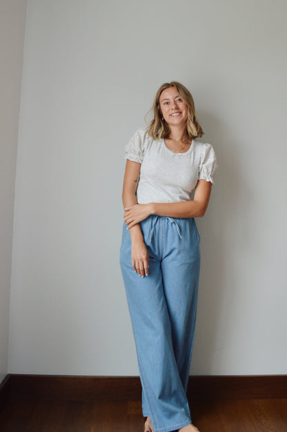 EASY GOING DENIM LOOK PANTS