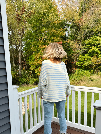 COASTAL GRANDMOTHER STRIPED SWEATER