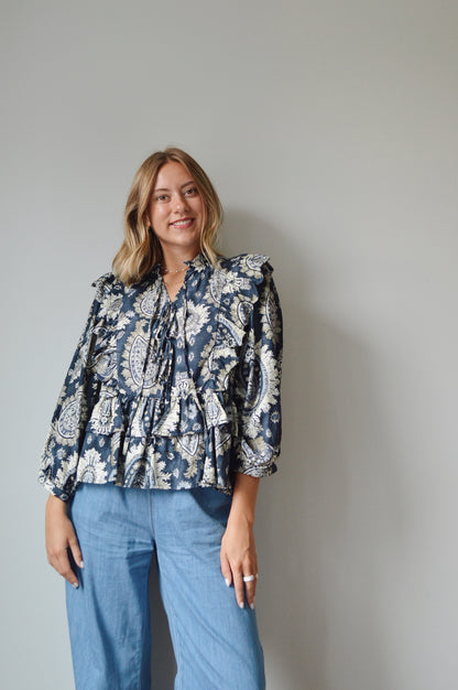 HEIRLOOM NAVY BLOUSE