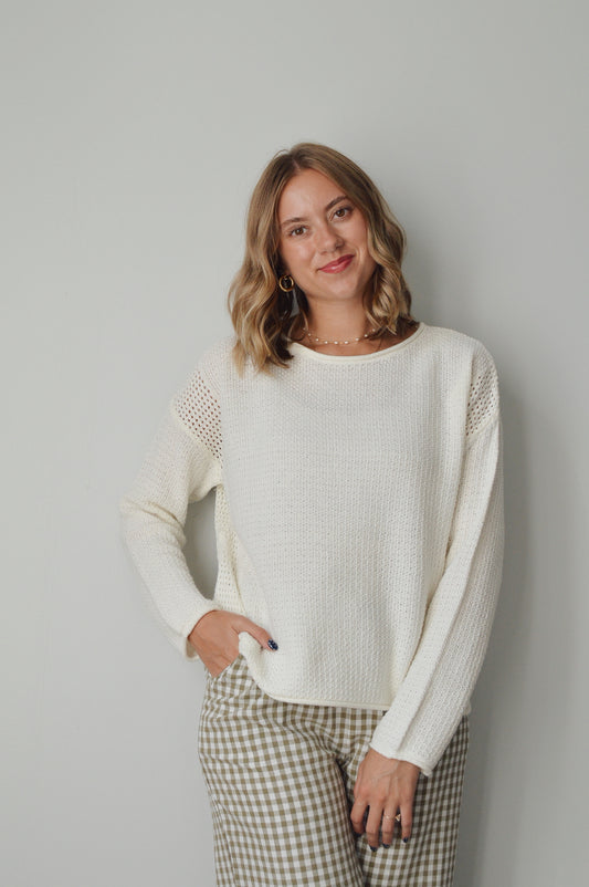 PLASTER WAFFLE KNIT SWEATER