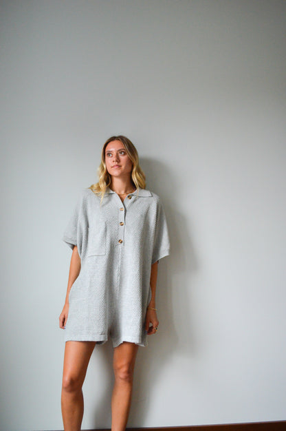 SALTY GRAY KNIT ROMPER