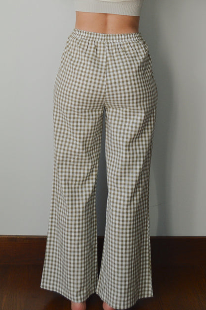 SUSANNAH GREEN GINGHAM PANTS