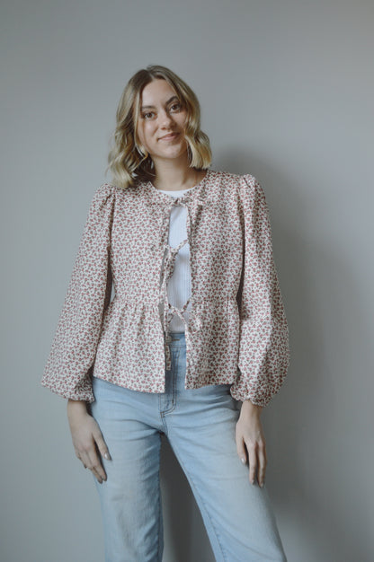 SPRING FLING BOW TIE BLOUSE