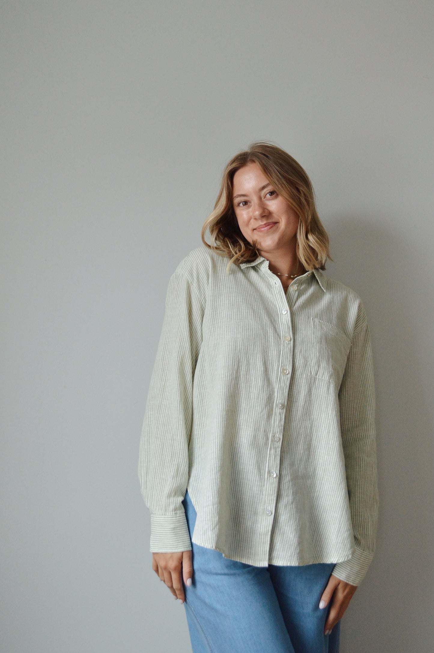 BAMBOO STRIPED BUTTON DOWN