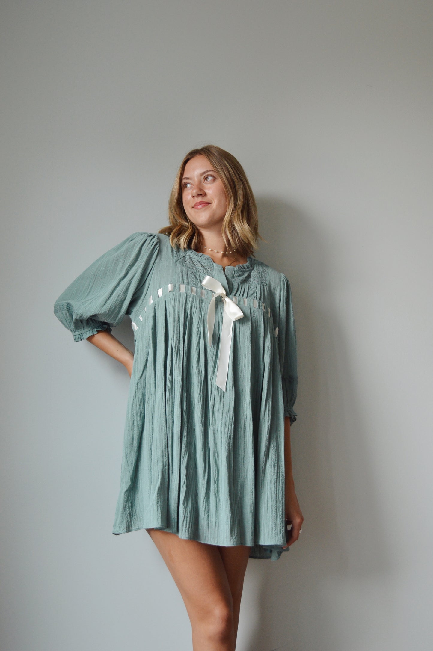 SEA FOG BOW TIE DRESS