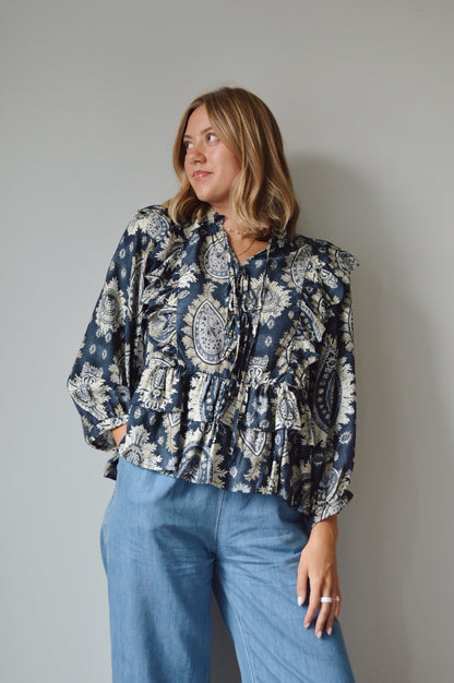 HEIRLOOM NAVY BLOUSE