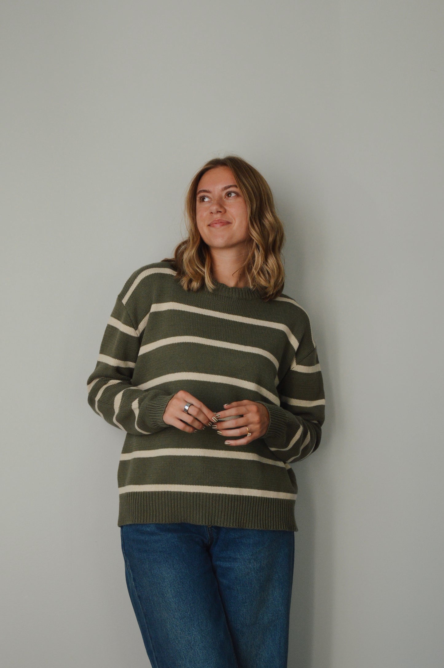 OLIVE BRANCH STRIPED SWEATER
