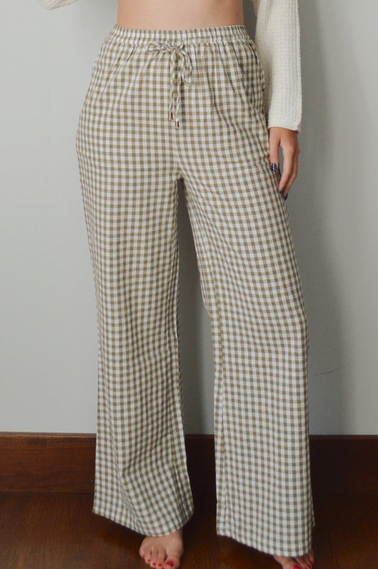 SUSANNAH GREEN GINGHAM PANTS
