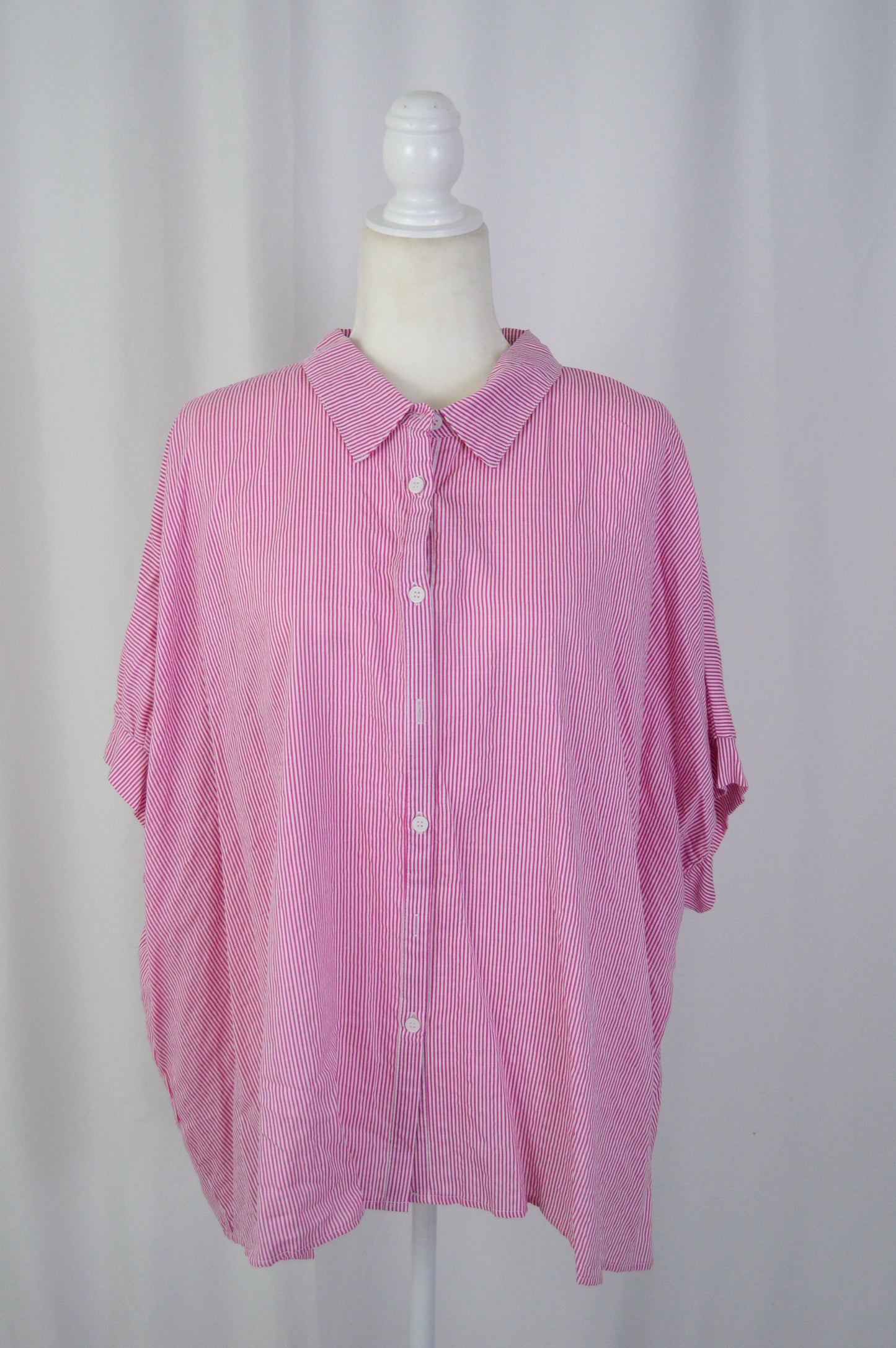 + RASPBERRY STRIPED BUTTON DOWN