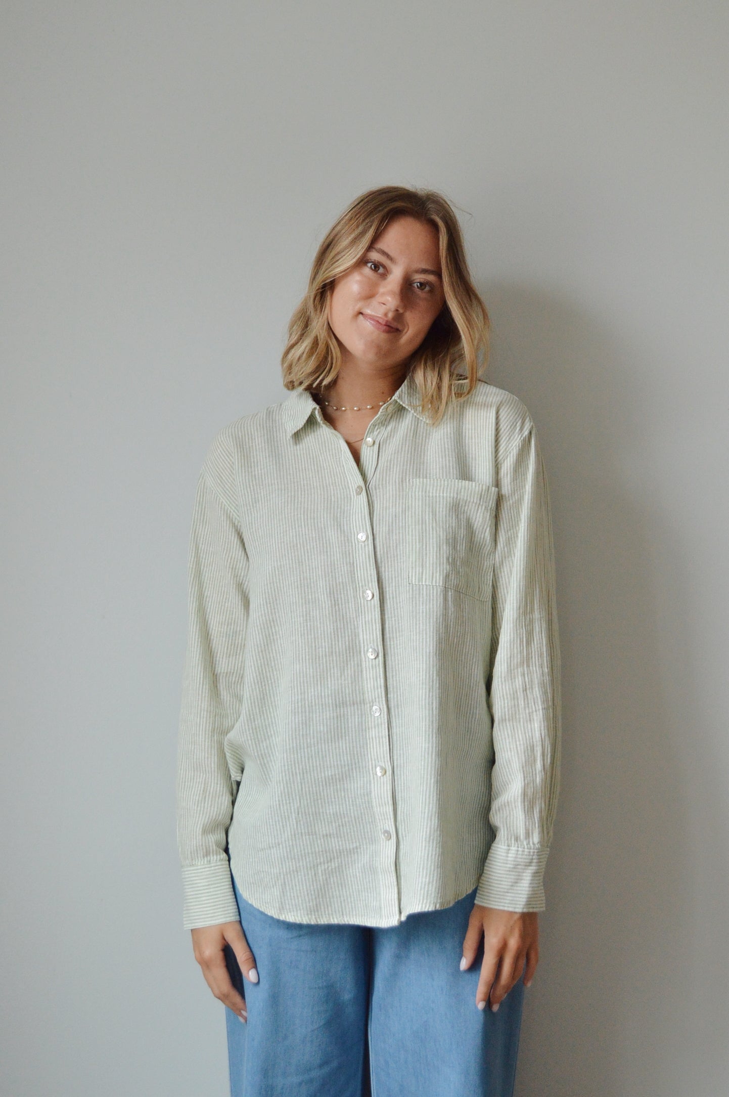 BAMBOO STRIPED BUTTON DOWN