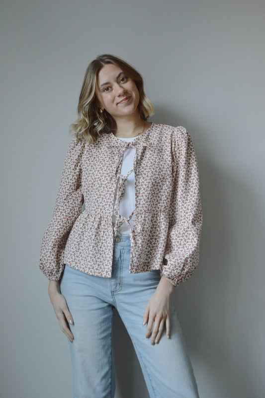 SPRING FLING BOW TIE BLOUSE