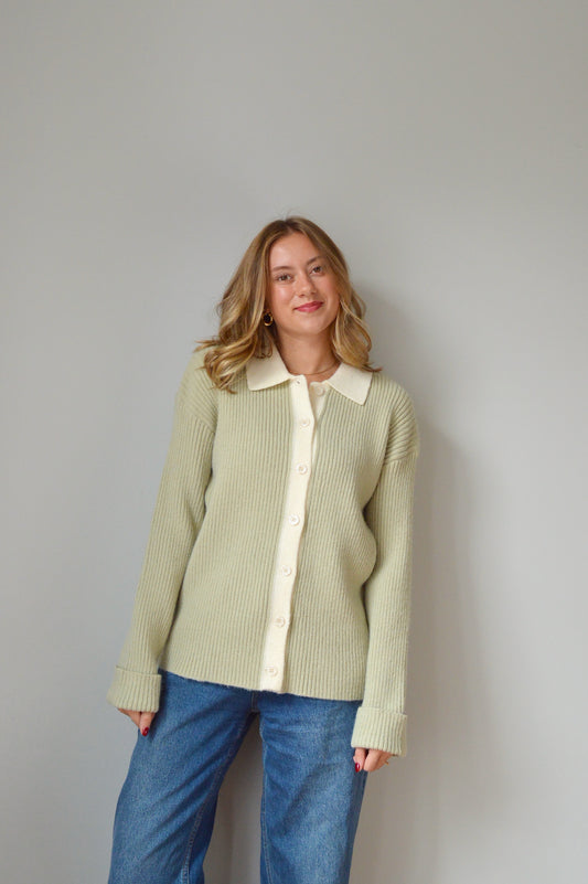 SWEET SAGE RIBBED SWEATER