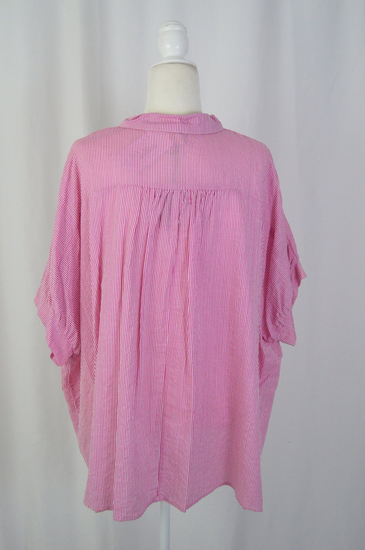 + RASPBERRY STRIPED BUTTON DOWN