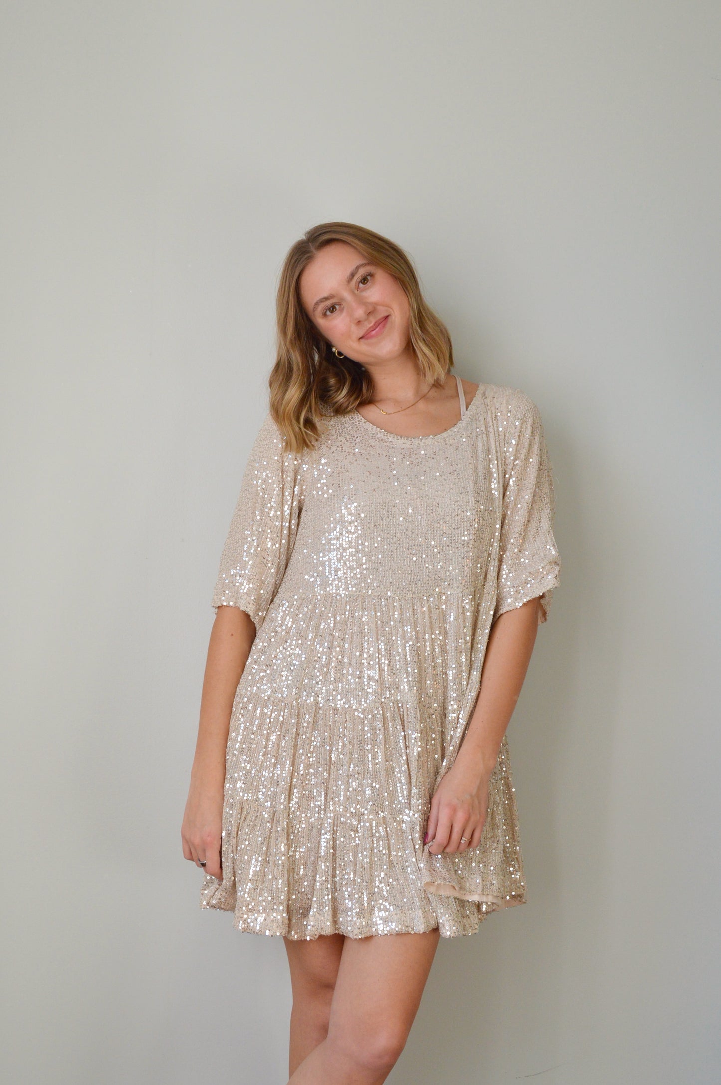 NEW BEGINNINGS SEQUIN MINI DRESS