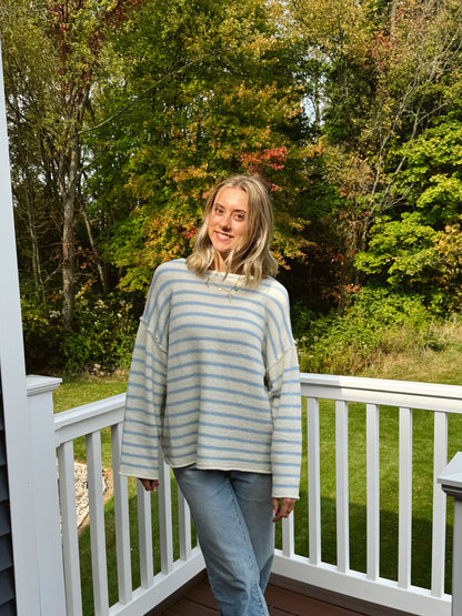 COASTAL GRANDMOTHER STRIPED SWEATER