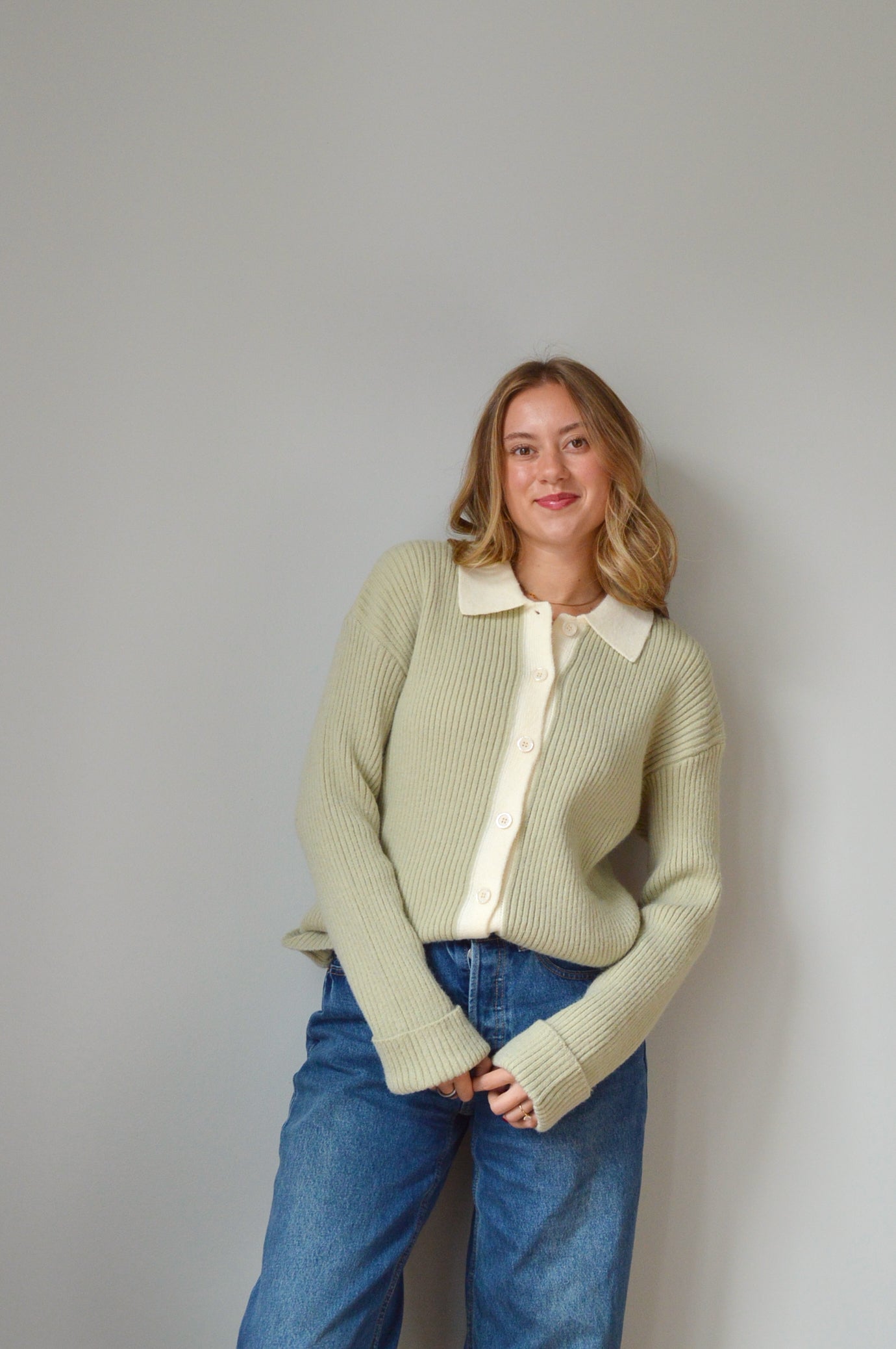 SWEET SAGE RIBBED SWEATER