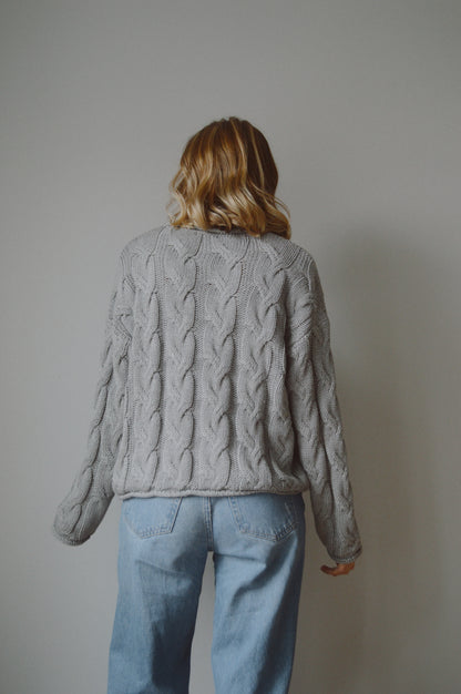 WINTER SKIES BRAIDED SWEATER