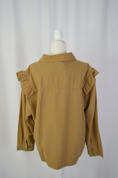 + KHAKI RUFFLE JACKET