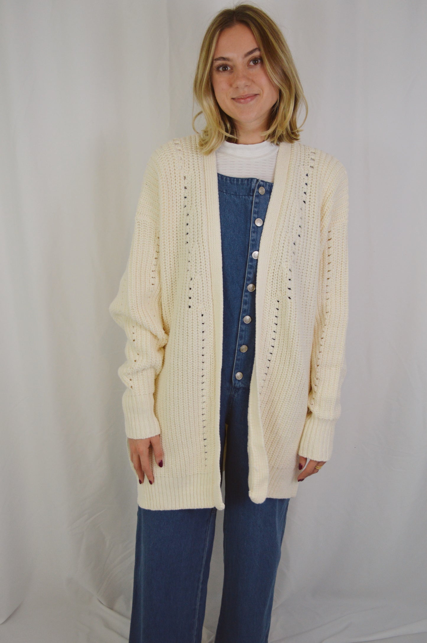 CREAM CHUNKY KNIT CARDIGAN