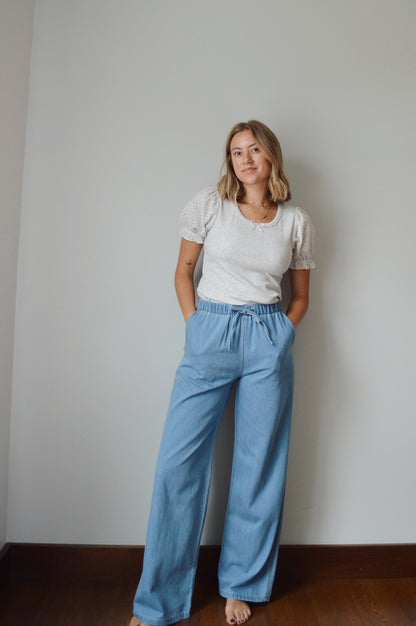 EASY GOING DENIM LOOK PANTS