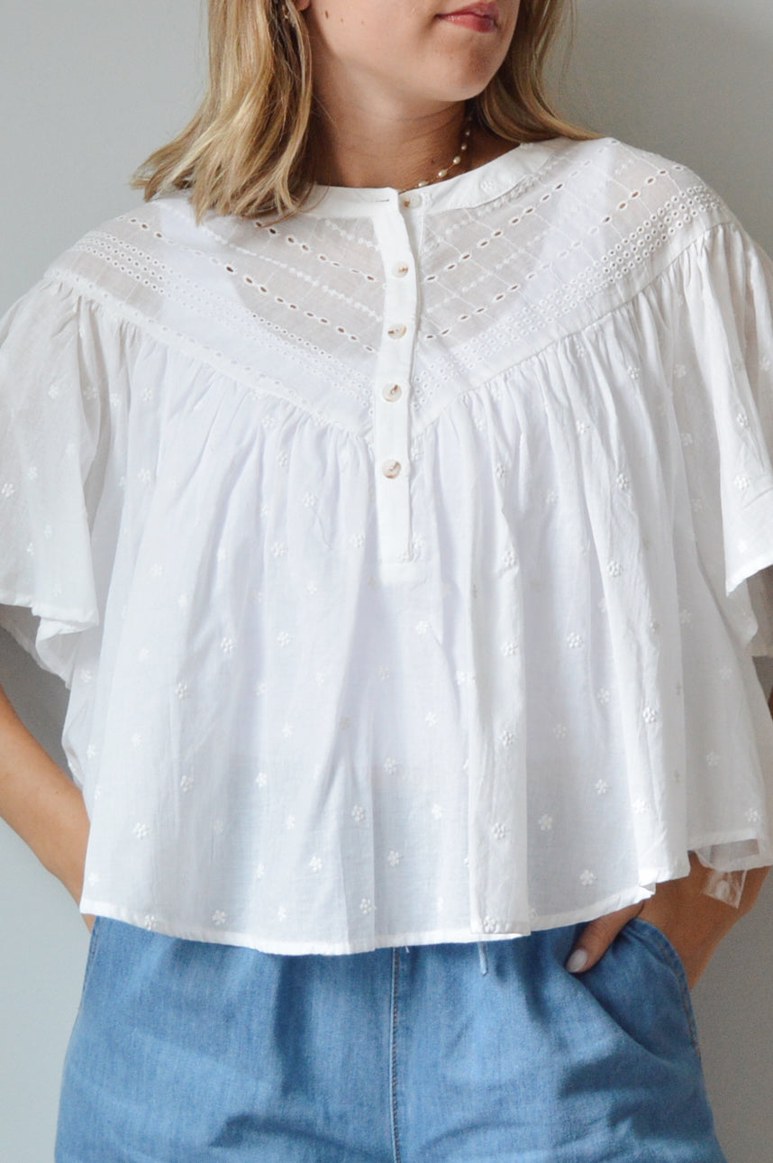 SEASHELL WHITE BLOUSE