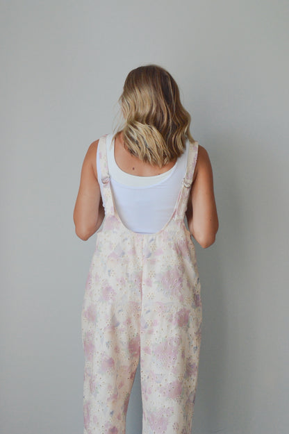 FLORAL EYELET JUMPSUIT