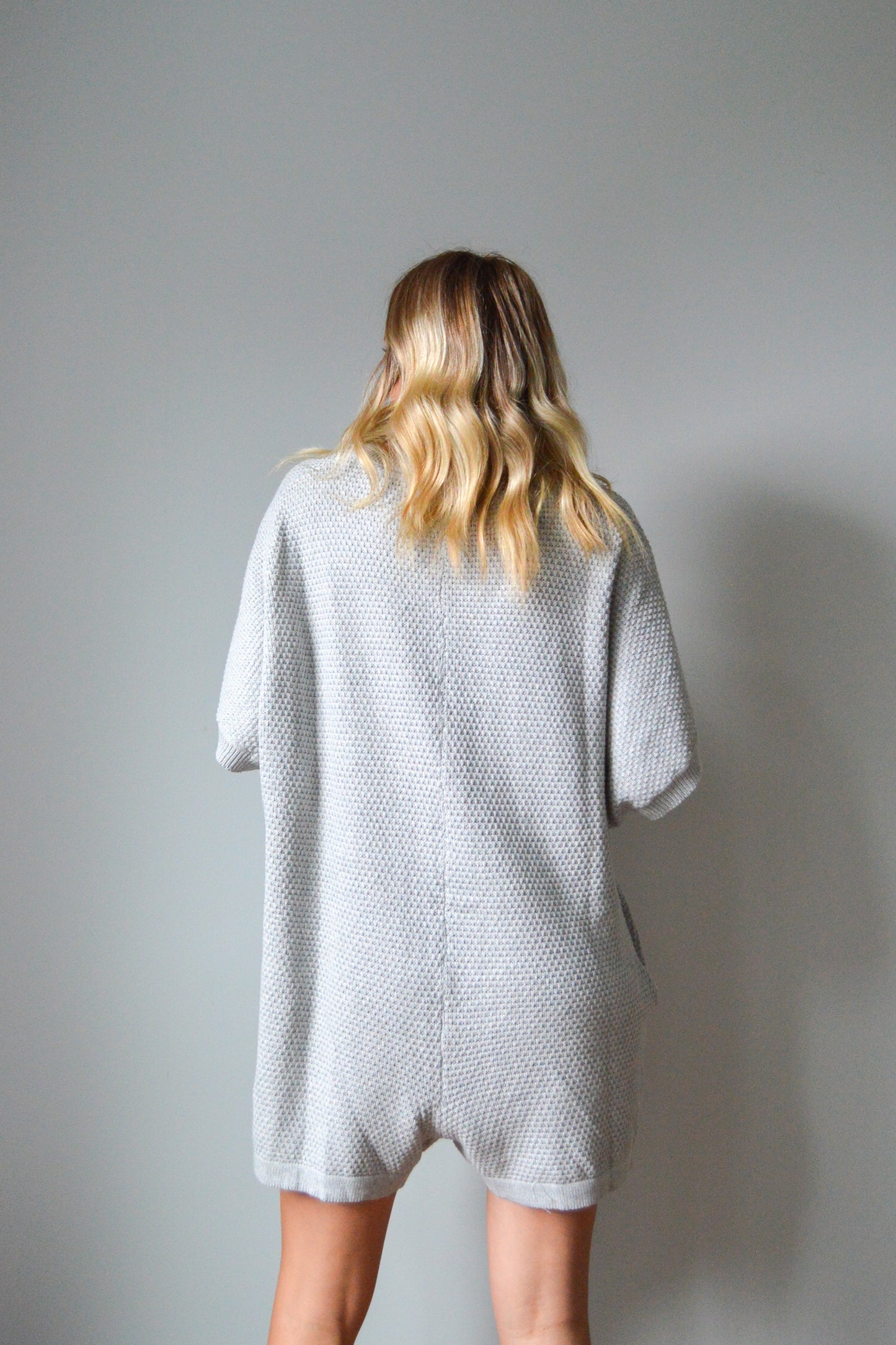 SALTY GRAY KNIT ROMPER