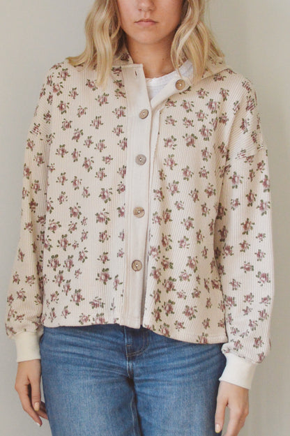 DAINTY FLORAL HOODED TOP