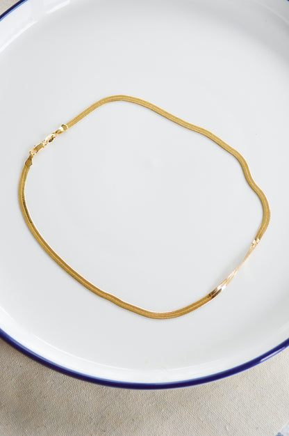inez herringbone gold necklace