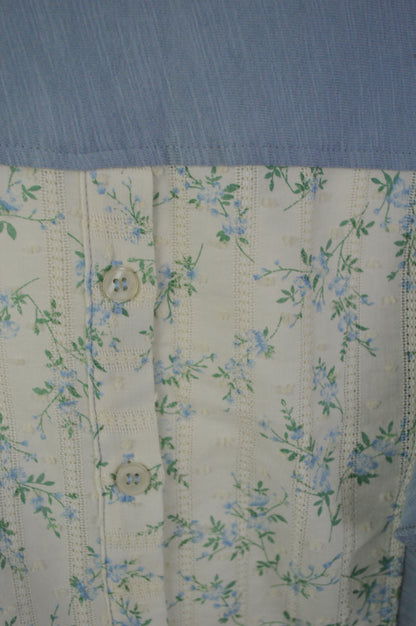 CELIENE BLUE FLUTTER TOP