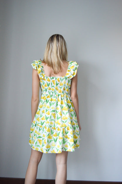 JOLYN YELLOW FLORAL MINI DRESS